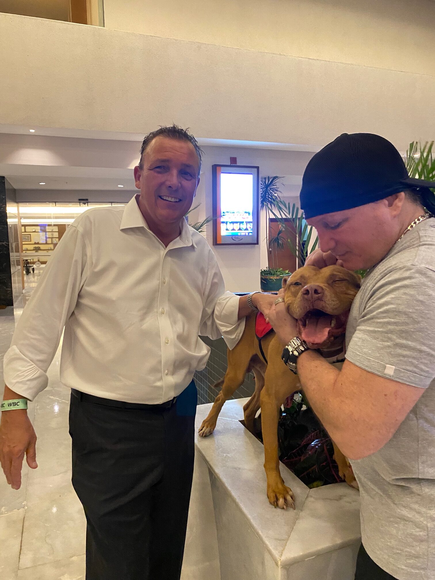 Vinny paz WBC Boxing champion and Athos , Old family red nose